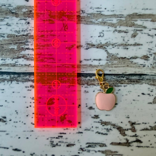 Pink Apple Zipper Charm