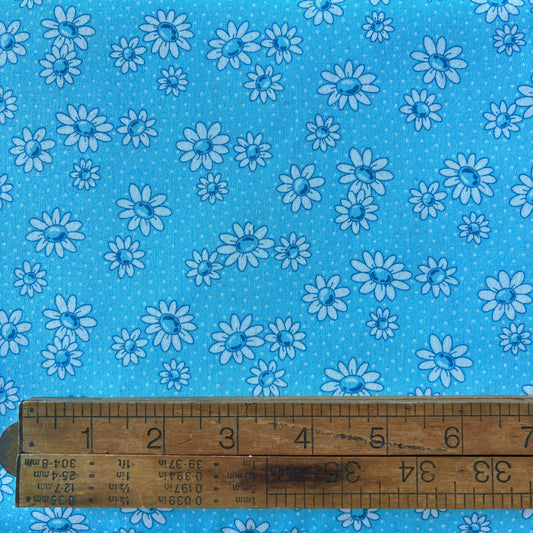 Daisies on Blue - Handworks Cotton Printed Shirting