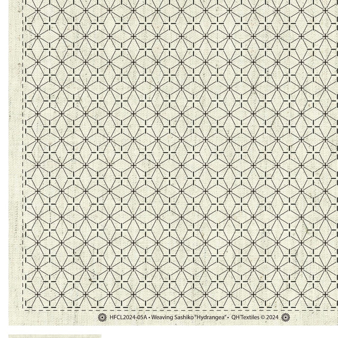 Sashiko Panel - Hydrangea