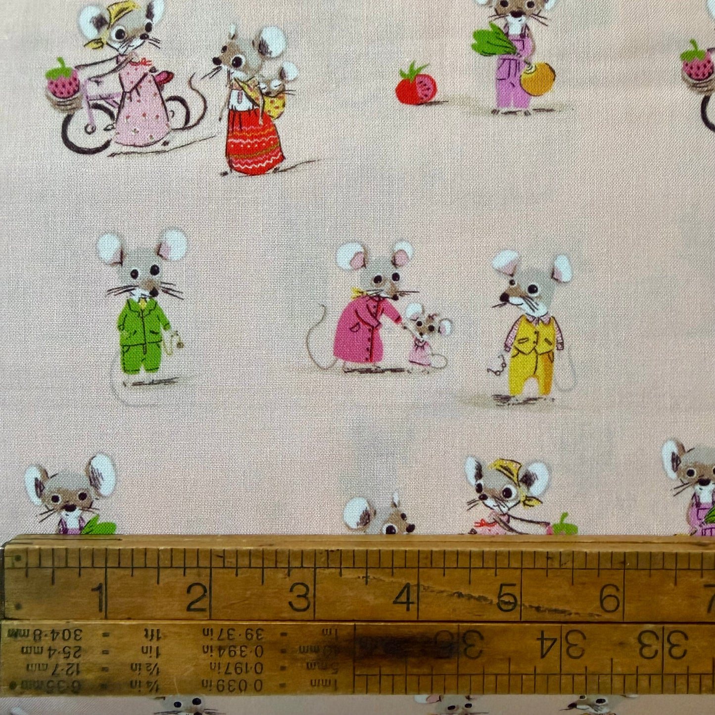 Heather Ross Favorites - Country Mose / City Mouse in Blush