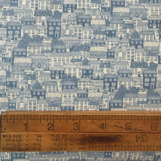Driftwood - Cottages Blue - by Makower Uk for Andover