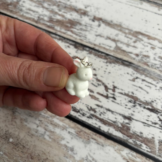 White Bunny Zipper Charm