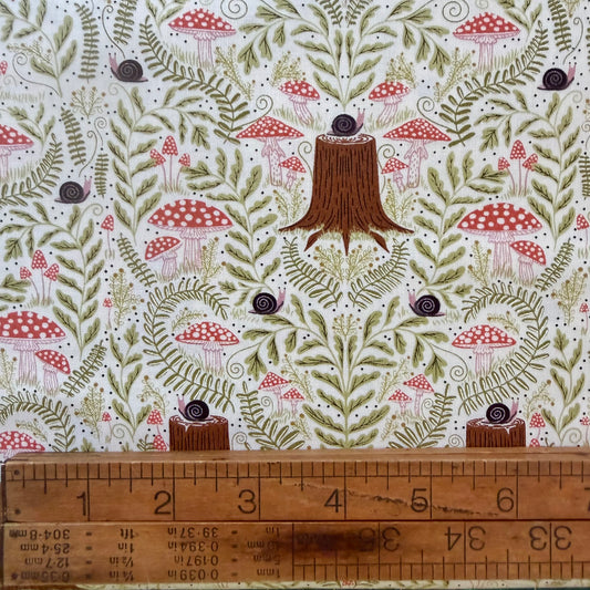 Mushroom Landscape in Cloud - Night Owl by Gingiber for Moda