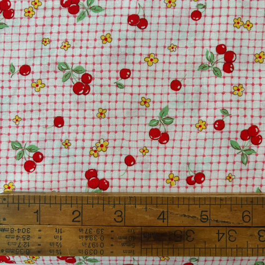 Red Cherry - Japanese Cotton Printed Shirting
