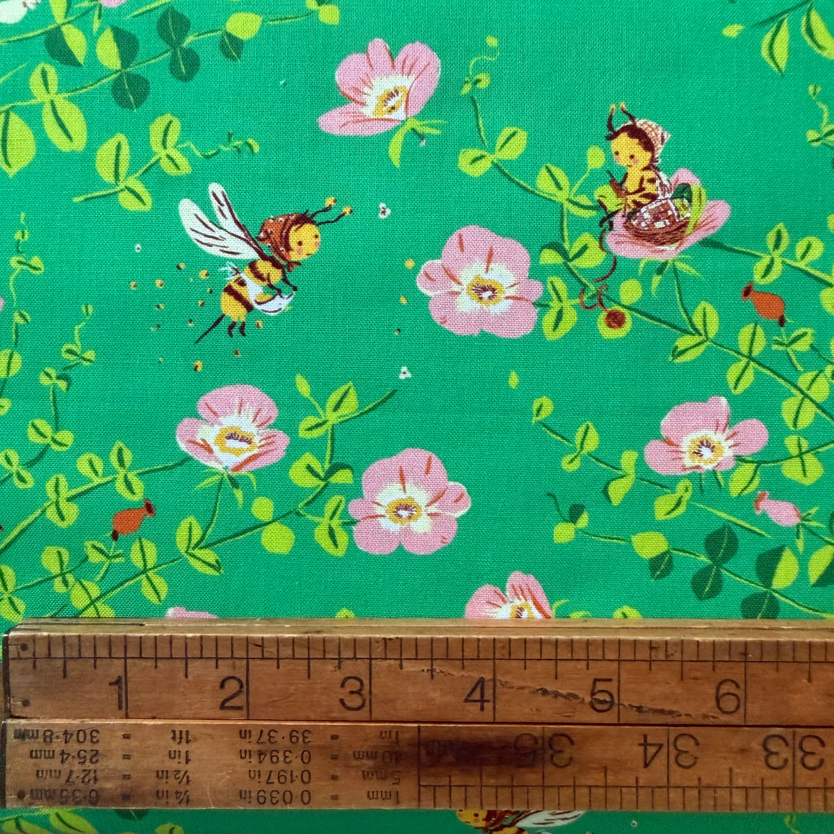 Heather Ross  Favorites - Nanny Bee in Jade