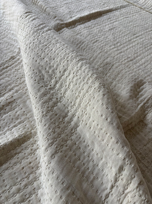 Soft Stitch Ecru Quilted Cotton Jacquard - Merchant and Mills (1 unit = 1/2 metre)