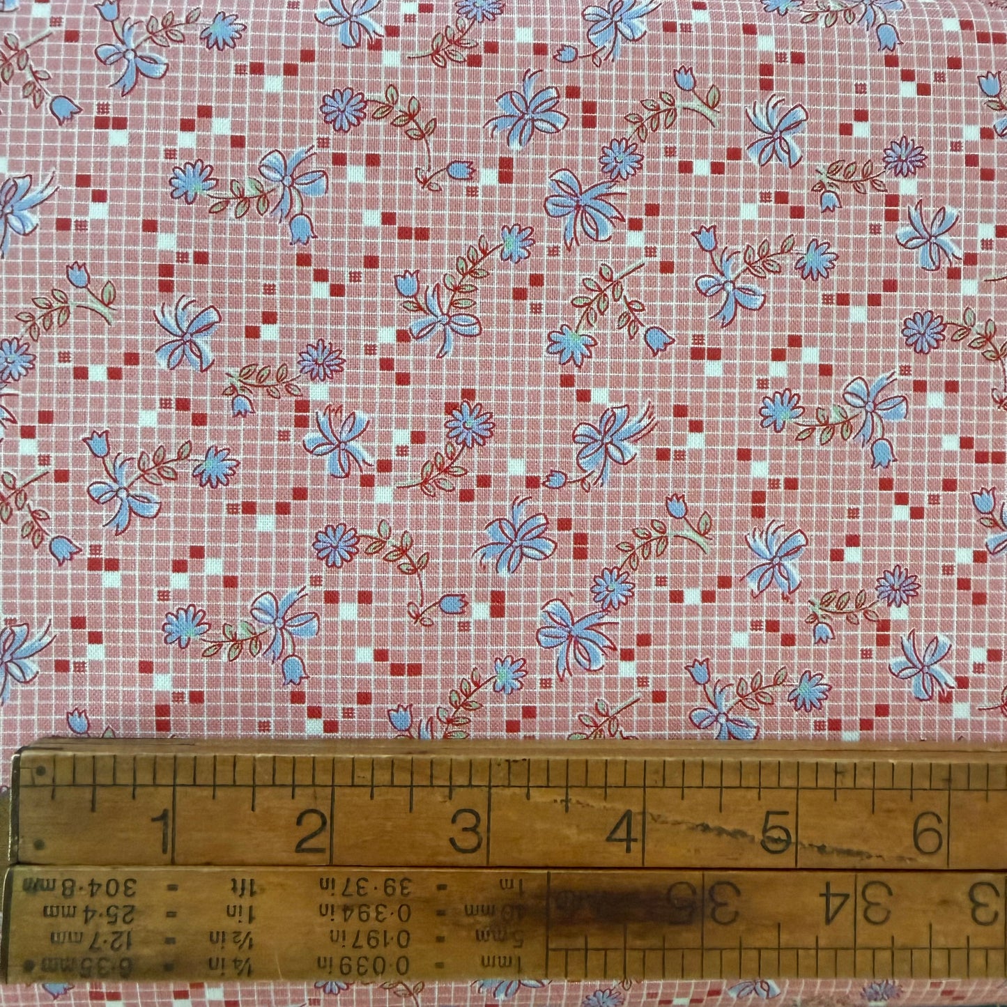 Bows and Sprigs in Pink - Textile Pantry by Junko Matsuda