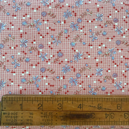 Bows and Sprigs in Pink - Textile Pantry by Junko Matsuda