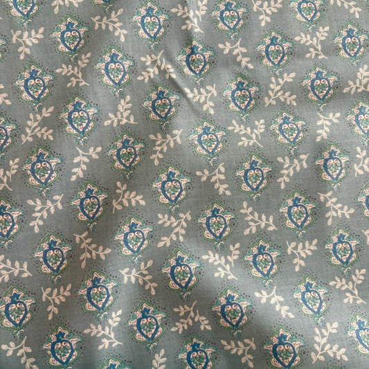 Le Midi Lawn - Cotton Lawn - Dirty Aqua Print for Sevenberry