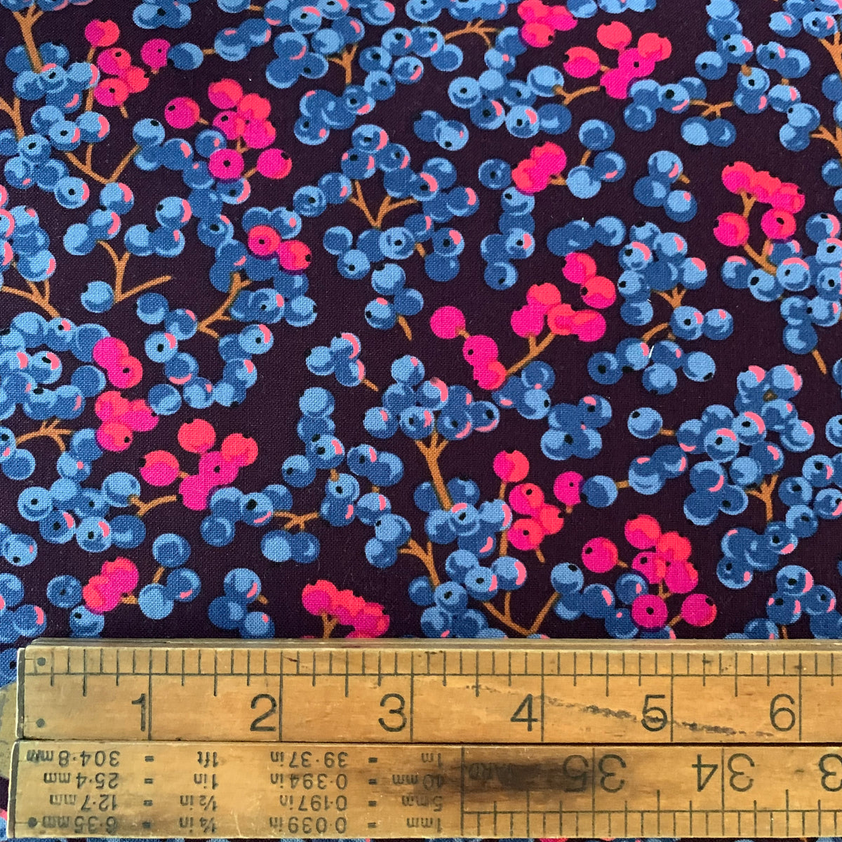Golden Harvest - Berries in Plum - Free Spirit Fabrics