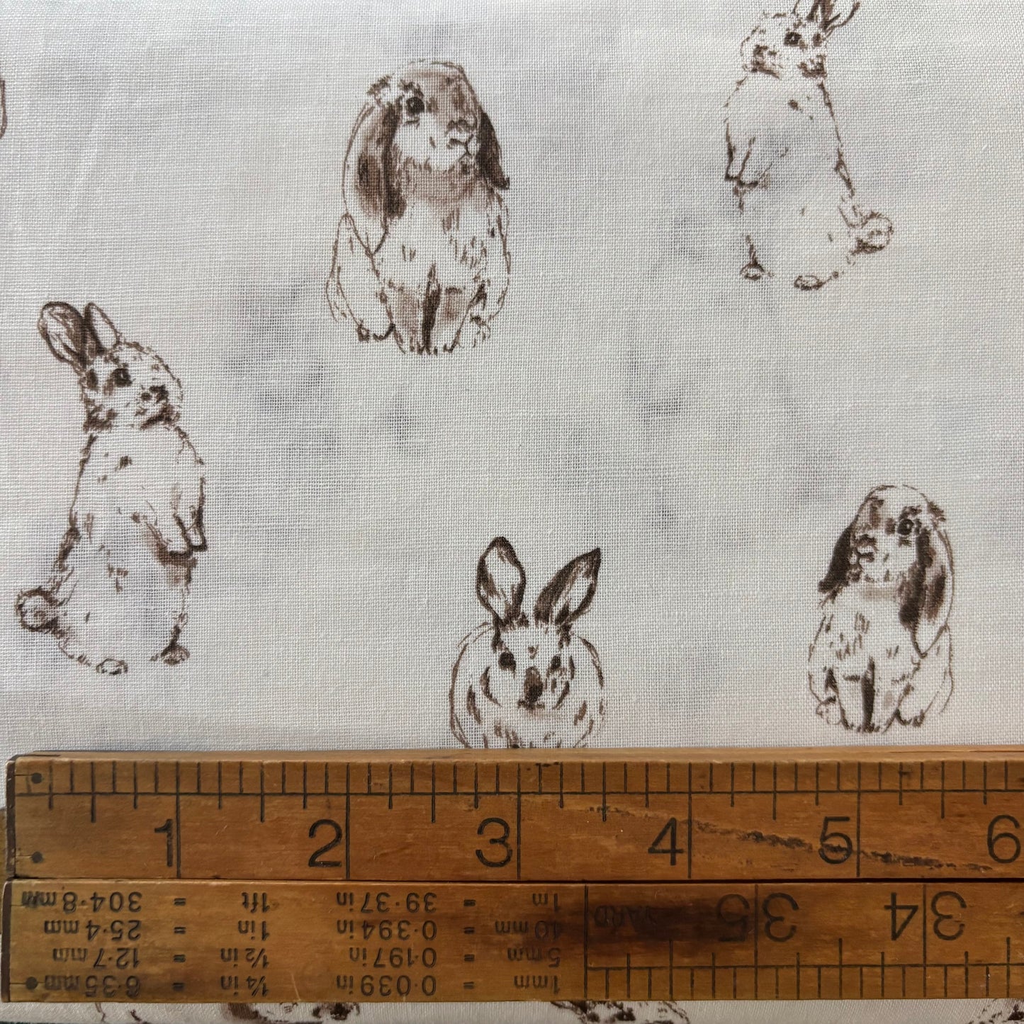 Rabbits - Japanese Cotton / Linen Printed Sheeting