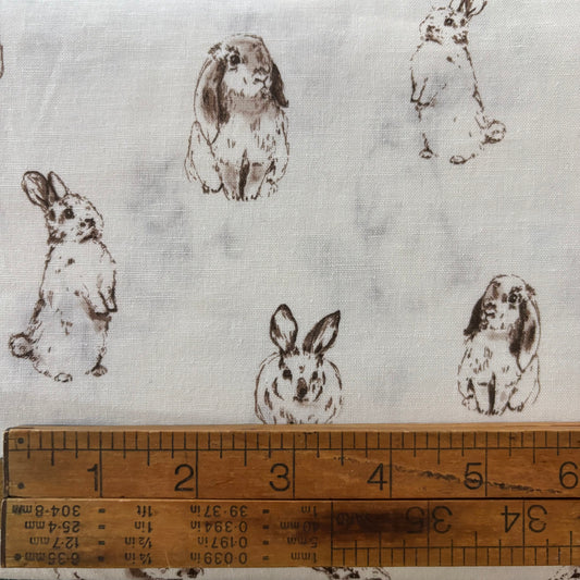 Rabbits - Japanese Cotton / Linen Printed Sheeting