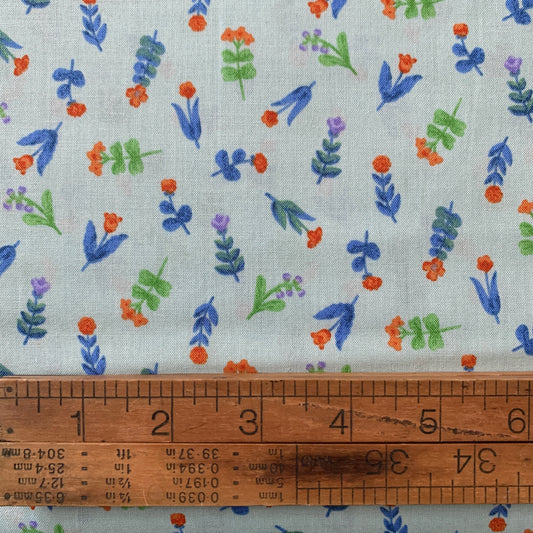 Aqua Floral from Sevenberry - Japanese Cotton Printed Shirting