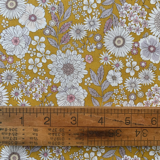 Joli Bouquet Mustard Floral Japanese Cotton