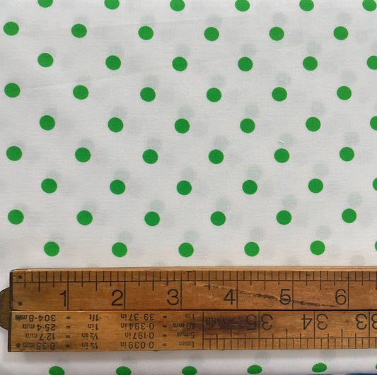 Dots + Stripes + More Brights - Larger Green Dot on White