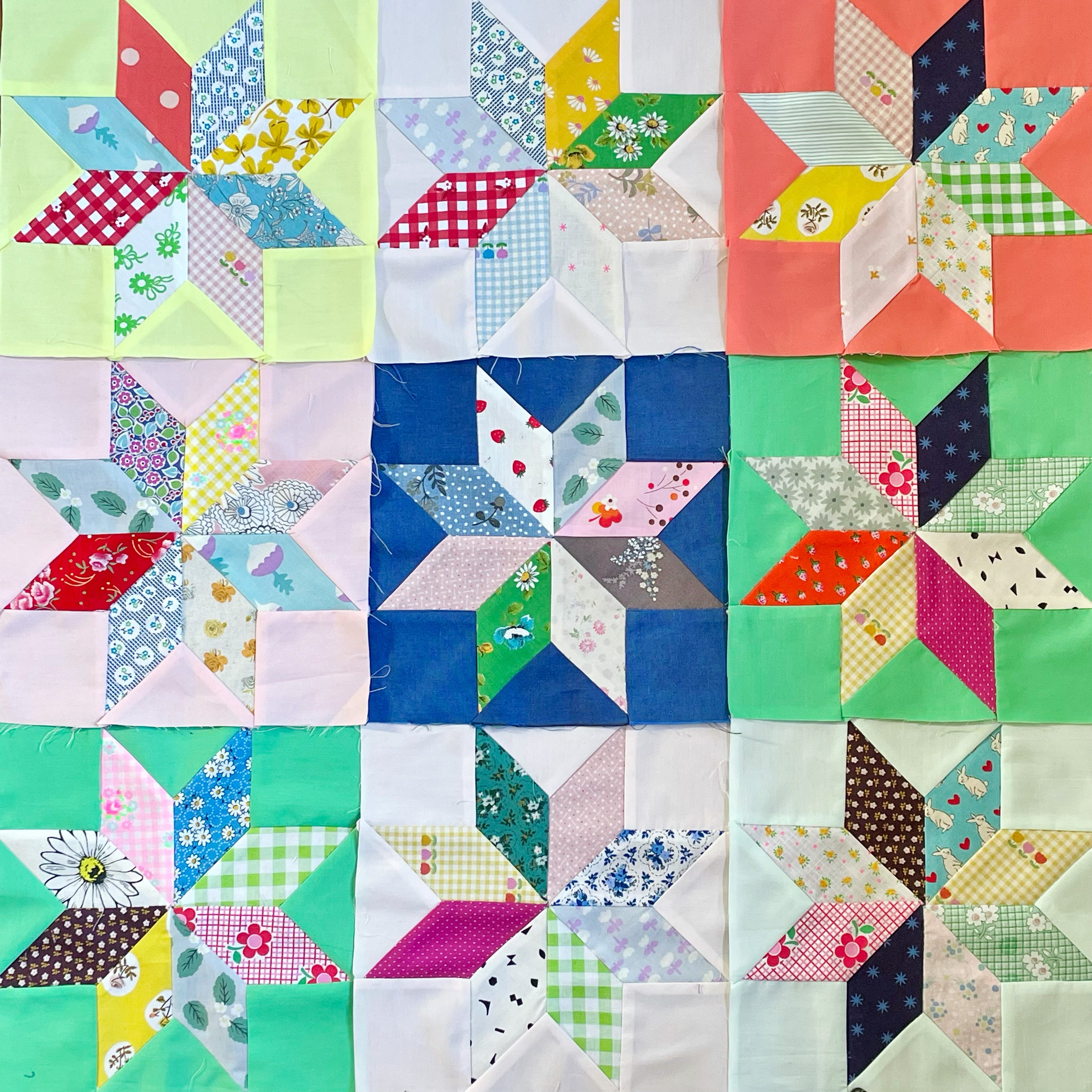 Vintage Star Pattern offers Quilt Hand Sewn 85