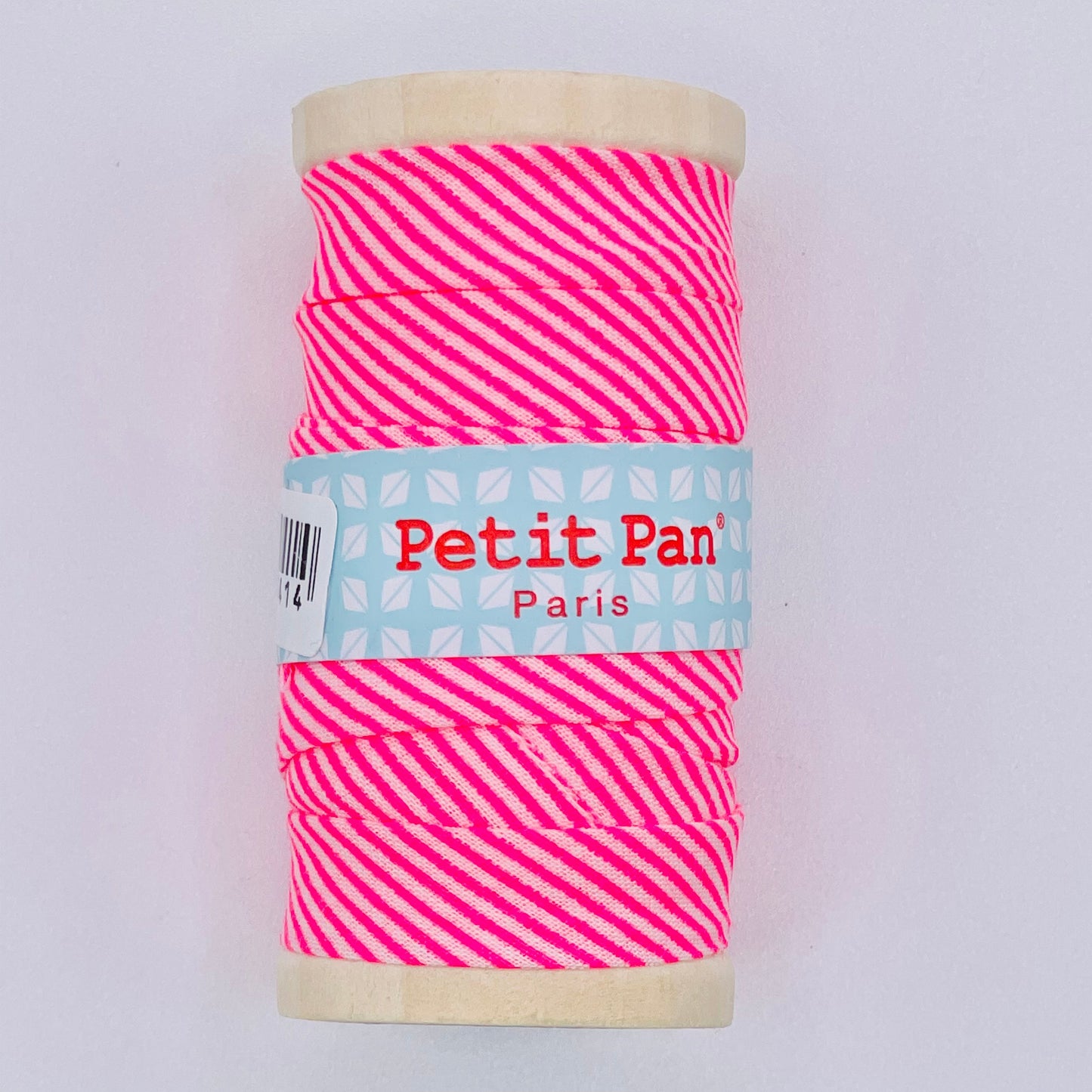 Petit Pan Neon Pink Stripe Bias Binding