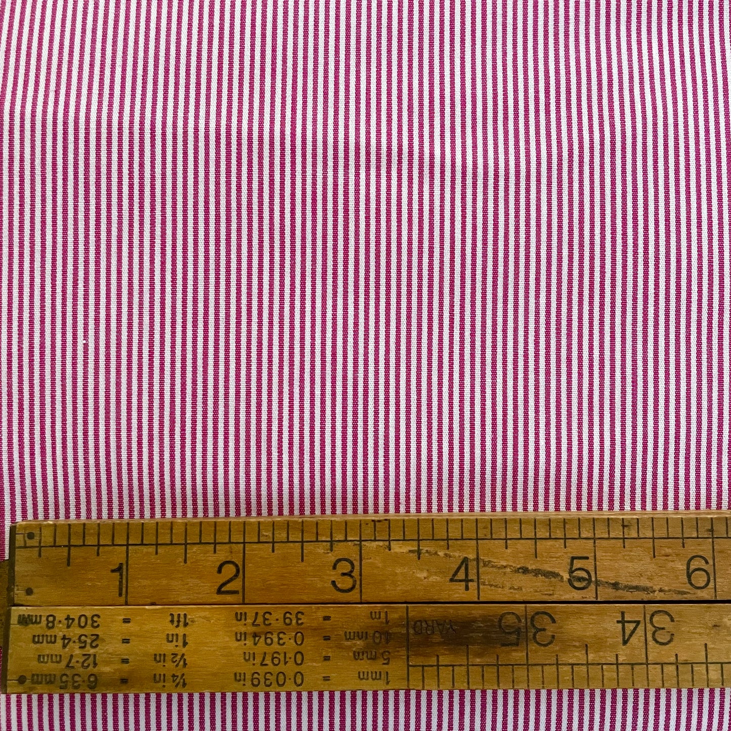 Picnic Stripe Raspberry 1mm - Devonstone Fabrics