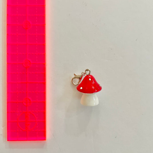 Little Red Toadstool Zipper Charm