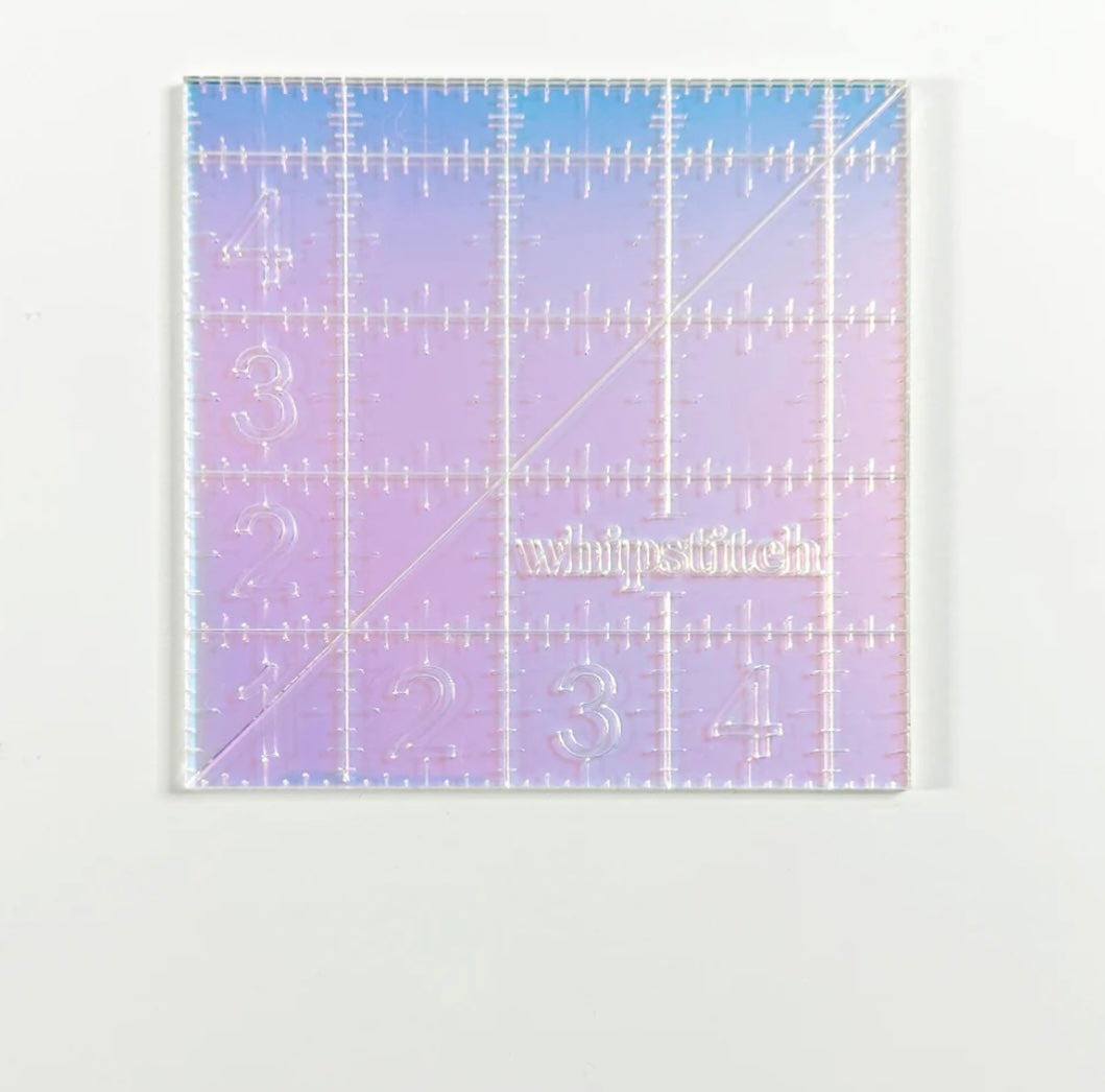 Whipstitch Iridescent Quilt Ruler 4.5" square