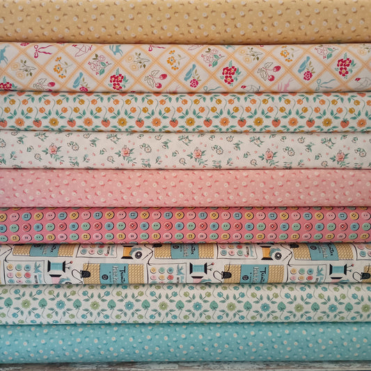 Granny’s Sewing Room - Hearts & Posies in White