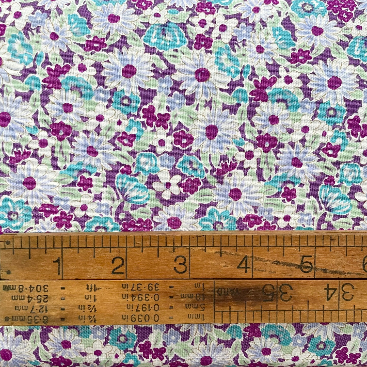 YUWA Ditsy Floral - Aqua, Violet, Green and Purple