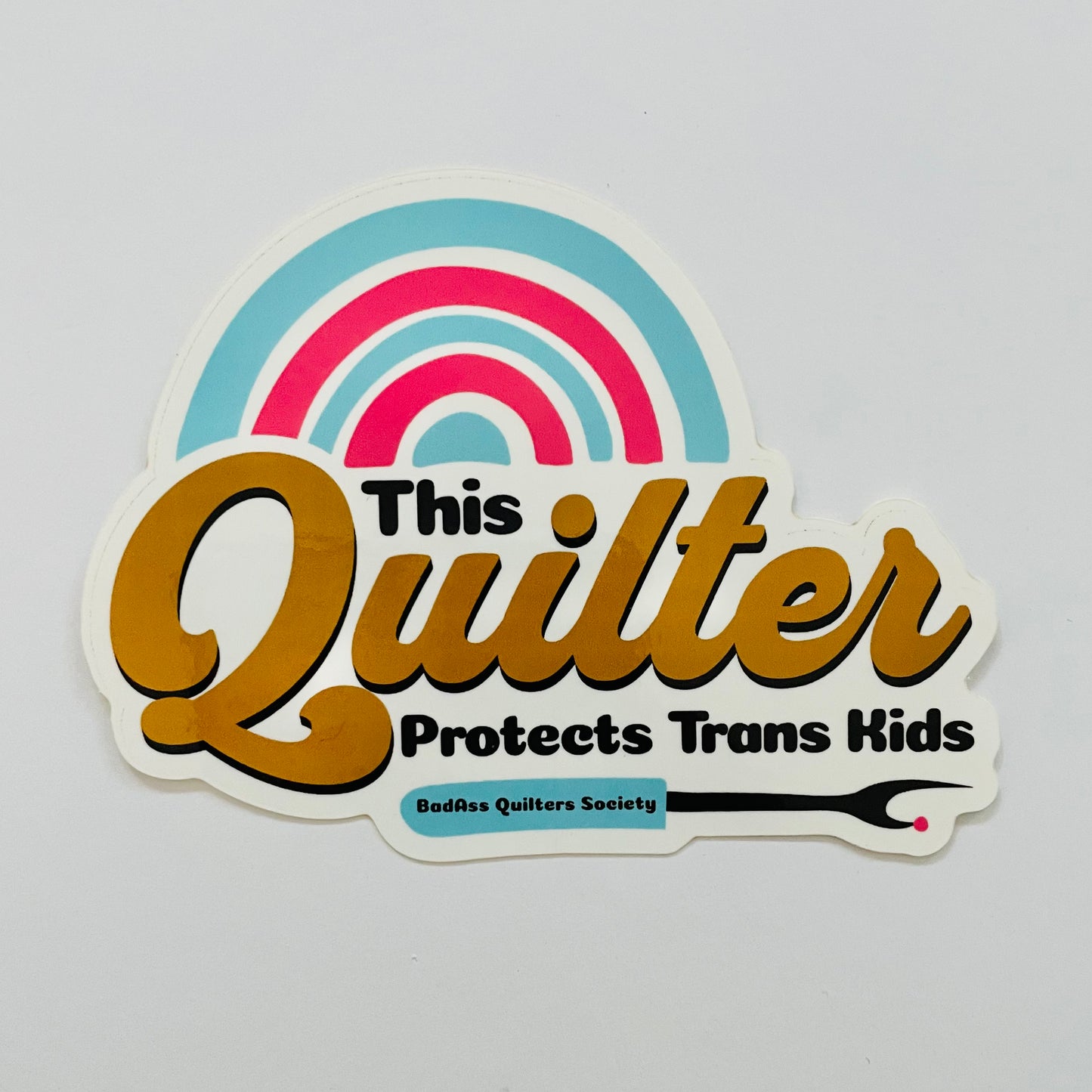 This Quilter Protects Trans Kids Sticker