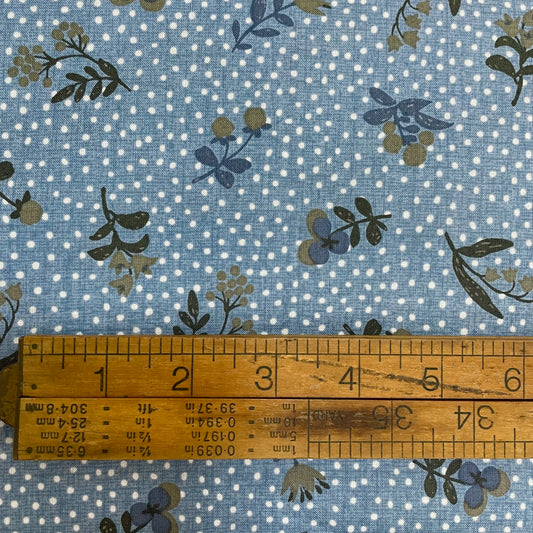 Japanese Cotton - Spotty Flowers - Denim