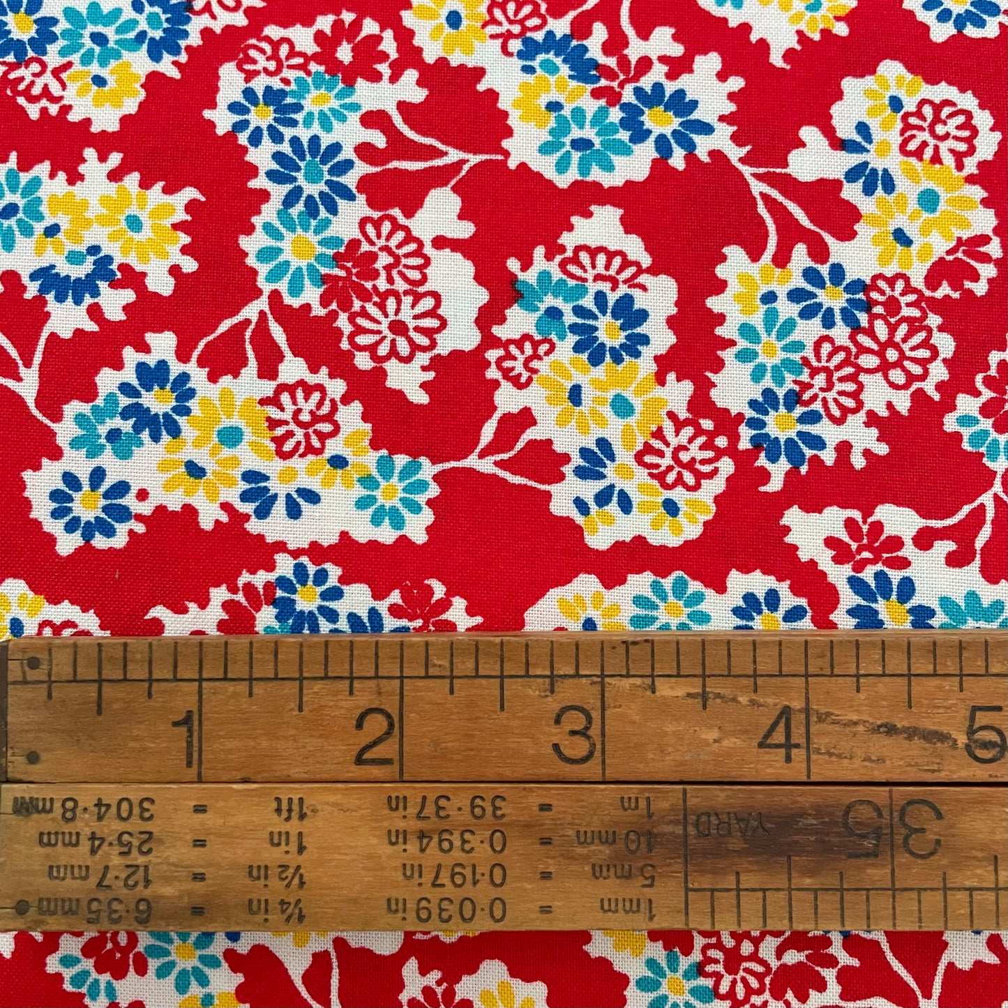 Old Good Days - Floral on Red - Japanese