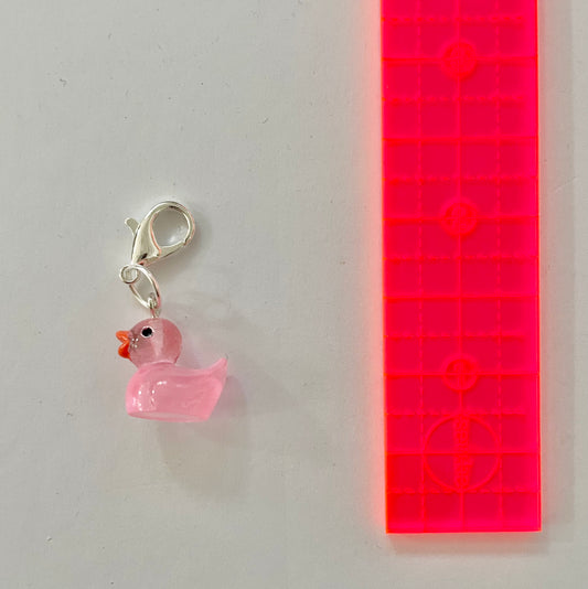 Pink Duck Zipper Charm