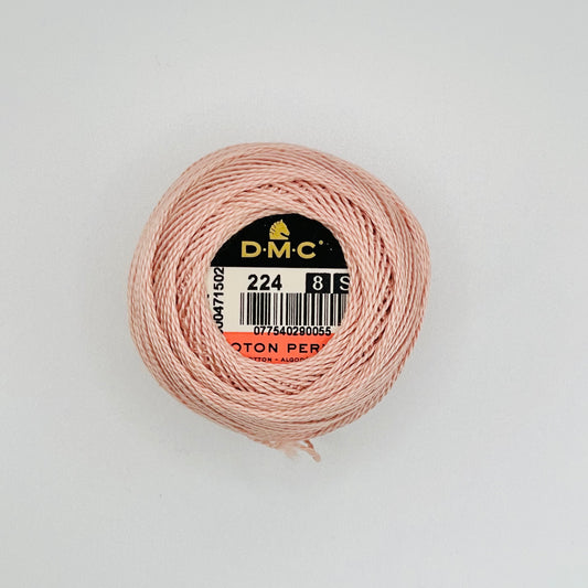DMC Perle 8 Thread - Very Light Shell Pink (224)